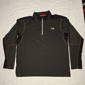 The North Face Flash Dry XD 1/4 Zip Pullover Mens XL Gray Long Sleeve Active